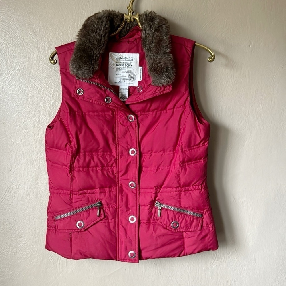 Eddie Bauer Red Goose Down Vest Size Small